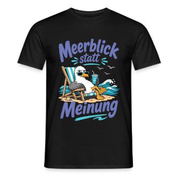 Möwe Meerblick statt Meinung Shirt - Männer T-Shirt - Schwarz - Vorne - AI Model Male 178 light (178cm)