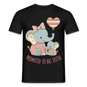 Révélation du sexe : baby shower promue à la grande sœur - T-shirt homme - noir - Devant - AI Model Male 178 light (178cm)