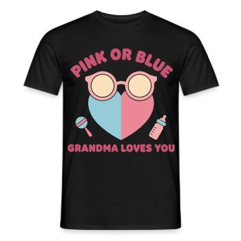 Geschlechterenthüllung Babyparty Rosa oder Blaue Oma - Männer T-Shirt - Schwarz - Vorne - AI Model Male 178 light (178cm)