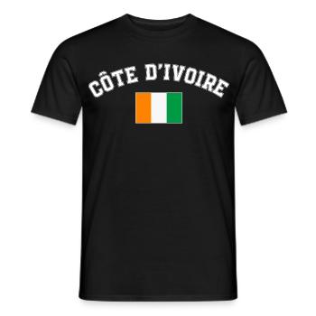 Ivory Coast Pride Cote D'Ivoire Heritage Elephant  - T-shirt homme - noir - Devant - AI Model Male 178 light (178cm)