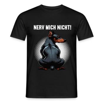 Nerv Mich Nicht Dobermann Dobermannbesitzer  - Männer T-Shirt - Schwarz - Vorne - AI Model Male 178 light (178cm)