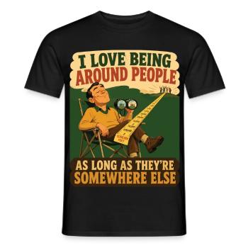 Among people with a safe distance - Men's T-Shirt - black - Front - AI Model Male 178 light (178cm)