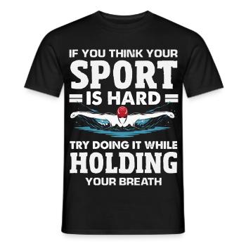 Lustige Schwimmer Sprüche & Schwimmverein Design - Männer T-Shirt - Schwarz - Vorne - AI Model Male 178 light (178cm)