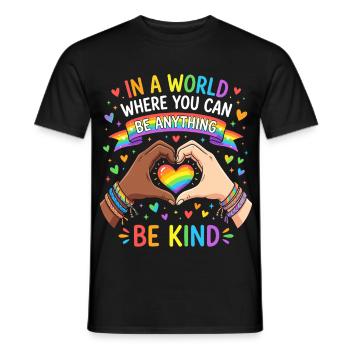 Be Kind, Pride, Rainbow, Equality, LGBT - Men's T-Shirt - black - Front - AI Model Male 178 light (178cm)