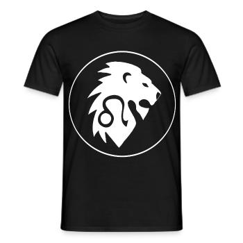 Signe astrologique du lion (blanc) - T-shirt homme - noir - Devant - AI Model Male 178 light (178cm)