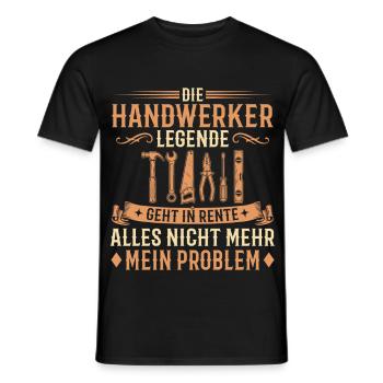 Abschied Handwerker Legende in Rente - Männer T-Shirt - Schwarz - Vorne - AI Model Male 178 light (178cm)