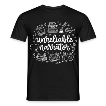 Unreliable Narrator Book Lover Writer - Men's T-Shirt - black - Front - AI Model Male 178 light (178cm)