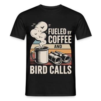 Kaffeeenergie und Vogelruf - Männer T-Shirt - Schwarz - Vorne - AI Model Male 178 light (178cm)