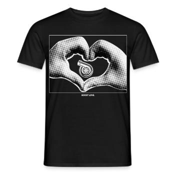 Main en forme de cœur avec un petit turbo - T-shirt homme - noir - Devant - AI Model Male 178 light (178cm)