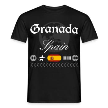Granada Spanien Streetwear Reise Souvenir - Männer T-Shirt - Schwarz - Vorne - AI Model Male 178 light (178cm)