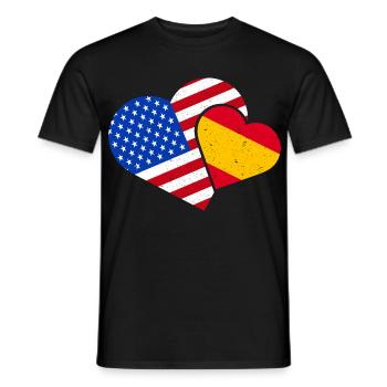 Spanien Amerika Liebe Spanisch Amerikanisch USA - Männer T-Shirt - Schwarz - Vorne - AI Model Male 178 light (178cm)