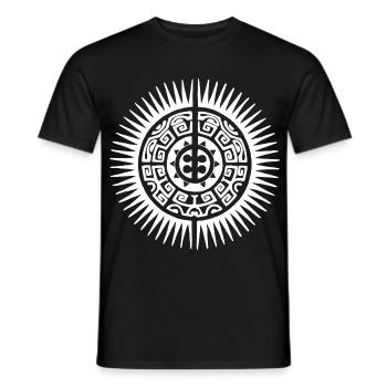 White Tribal Sun - Men's T-Shirt - black - Front - AI Model Male 178 light (178cm)