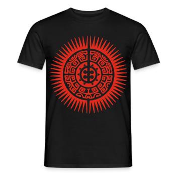 Red Tribal Sun - Men's T-Shirt - black - Front - AI Model Male 178 light (178cm)