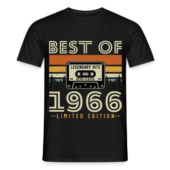 1966 Vintage Retro Geburtstagsgeschenk - Männer T-Shirt - Schwarz - Vorne - AI Model Male 178 light (178cm)