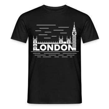 Londoner Skyline-Typografie - Männer T-Shirt - Schwarz - Vorne - AI Model Male 178 light (178cm)