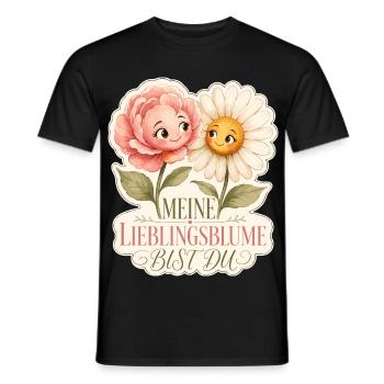 My favorite flower is you - Men's T-Shirt - black - Front - AI Model Male 178 light (178cm)