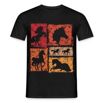Einhörner – Vintage-Stil Mit Sternen - Männer T-Shirt - Schwarz - Vorne - AI Model Male 178 light (178cm)