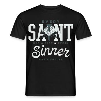 Heilige & Sünder: Vergangenheit Zukunft - Männer T-Shirt - Schwarz - Vorne - AI Model Male 178 light (178cm)