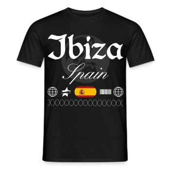 Ibiza Spain Streetwear Travel Souvenir - Men's T-Shirt - black - Front - AI Model Male 178 light (178cm)