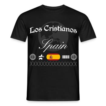 Los Cristianos Spanien Streetwear Reise Souvenir - Männer T-Shirt - Schwarz - Vorne - AI Model Male 178 light (178cm)