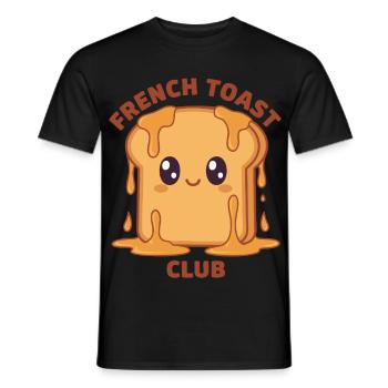 Breakfast French Toast Club Funny Brunch Coffee - Men's T-Shirt - black - Front - AI Model Male 178 light (178cm)