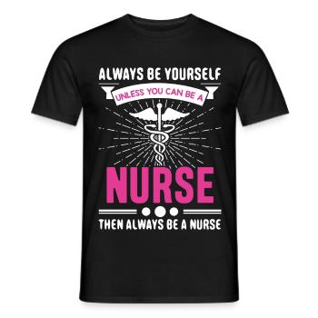 Krankenschwester - Männer T-Shirt - Schwarz - Vorne - AI Model Male 178 light (178cm)
