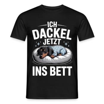 Offizielles Schlafshirt Schlafanzug Dackel Hund - Männer T-Shirt - Schwarz - Vorne - AI Model Male 178 light (178cm)