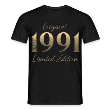 Cadeau du 35e anniversaire Millésime de juillet 1991 - T-shirt homme - noir - Devant - AI Model Male 178 light (178cm)