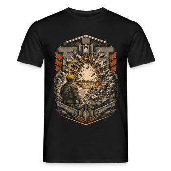 Military mechanic - Men's T-Shirt - black - Front - AI Model Male 178 light (178cm)