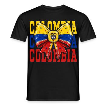 Colombia Flag Bow | Colombian Coquette Style - Men's T-Shirt - black - Front - AI Model Male 178 light (178cm)