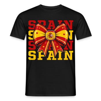 Spain Flag Bow | Coquettish Spanish Style - Men's T-Shirt - black - Front - AI Model Male 178 light (178cm)