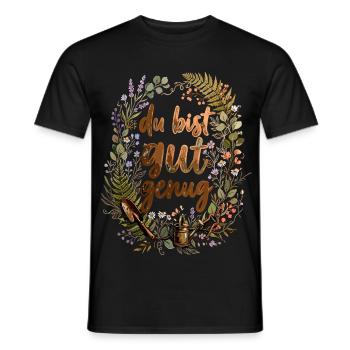 Le dicton du jardinier : Tu es assez bon - T-shirt homme - noir - Devant - AI Model Male 178 light (178cm)