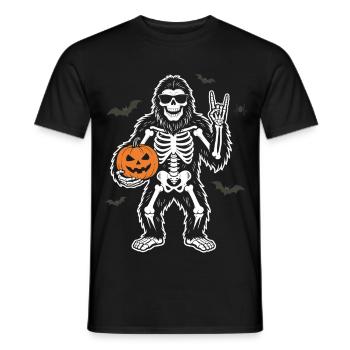 Bigfoot d’Halloween, fête d’Halloween, Citrouille squelette - T-shirt homme - noir - Devant - AI Model Male 178 light (178cm)