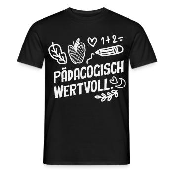 Pädagogisch Wertvoll Erzieherin Lehrer Spruch - Männer T-Shirt - Schwarz - Vorne - AI Model Male 178 light (178cm)