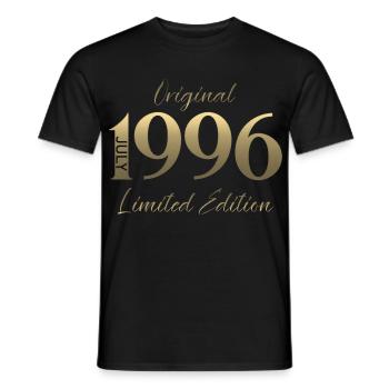 Cadeau pour le 30e anniversaire Millésime de juillet 1996 - T-shirt homme - noir - Devant - AI Model Male 178 light (178cm)