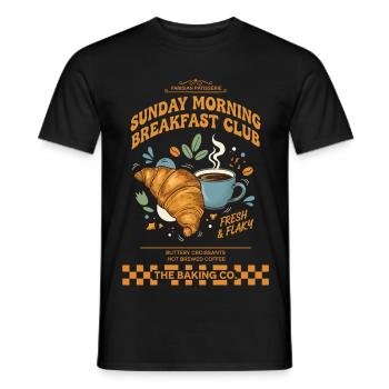 Frühstück Lustiger Brunch Kaffee Speckliebhaber - Männer T-Shirt - Schwarz - Vorne - AI Model Male 178 light (178cm)