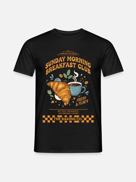 Frühstück Lustiger Brunch Kaffee Speckliebhaber - Männer T-Shirt - Schwarz