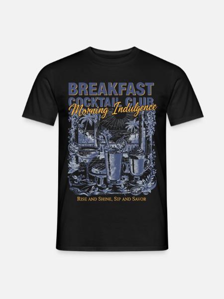 Frühstücks-Cocktailclub Morgenkaffee - Männer T-Shirt - Schwarz