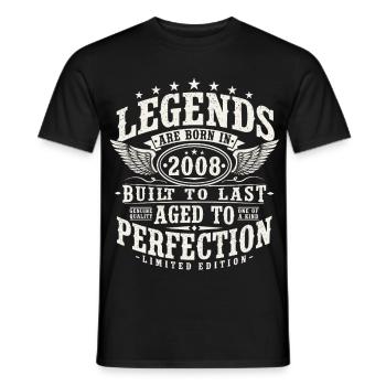 Anniversaire vintage Born Legends 2008 - T-shirt homme - noir - Devant - AI Model Male 178 light (178cm)