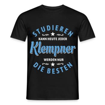 Studieren kann jeder - Klempner Spruch - Männer T-Shirt - Schwarz - Vorne - AI Model Male 178 light (178cm)