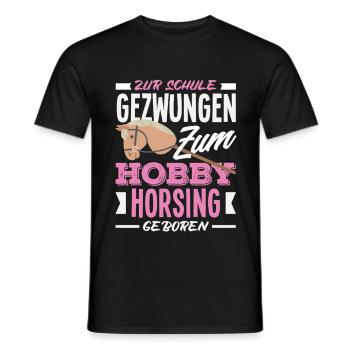 Zum Hobby Horsing Geboren - Männer T-Shirt - Schwarz - Vorne - AI Model Male 178 light (178cm)