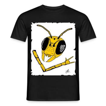 Graphique de streetwear Wasp - T-shirt homme - noir - Devant - AI Model Male 178 light (178cm)