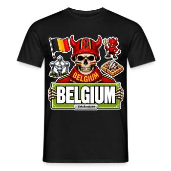SkullCostume World Edition: Belgium - Men's T-Shirt - black - Front - AI Model Male 178 light (178cm)