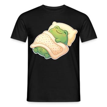 Frog Sleeping - Men's T-Shirt - black - Front - AI Model Male 178 light (178cm)