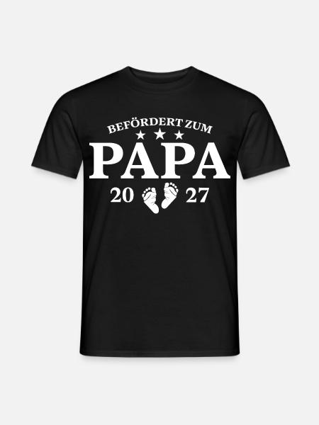 Befördert Zum Papa 2027 Schwangerschaft Geschenk - Männer T-Shirt - Schwarz