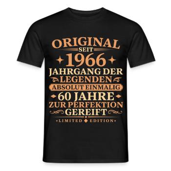1966 geboren Vintage 60. Geburtstag Geschenk - Männer T-Shirt - Schwarz - Vorne - AI Model Male 178 light (178cm)