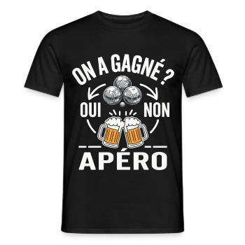 Pétanque Bière Cadeau humour personnalisé - T-shirt homme - noir - Devant - AI Model Male 178 light (178cm)