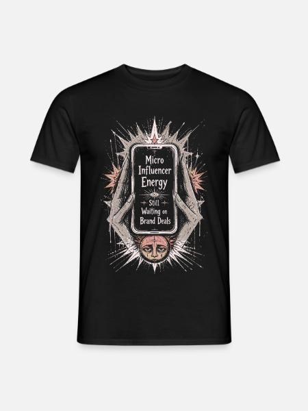 Micro Influencer Creator Energie Retro Handy-Kunst - Männer T-Shirt - Schwarz