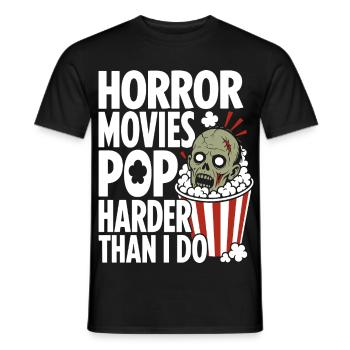 Horror Movies Popcorn Design - Men's T-Shirt - black - Front - AI Model Male 178 light (178cm)