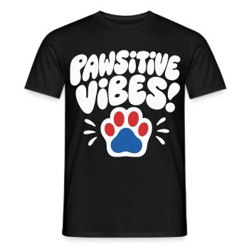 Pawsitive Vibes Dog Paws Design - T-shirt homme - noir - Devant - AI Model Male 178 light (178cm)